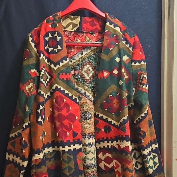 Colorful Geometric Pattern Blazer - Picture 4 of 6